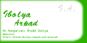 ibolya arpad business card